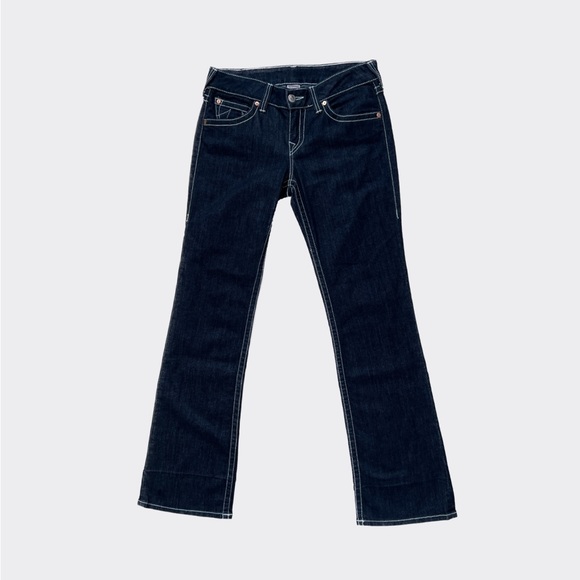 True Religion Denim - True Religion Hi Rise Bootcut Denim Jeans Dark Wash